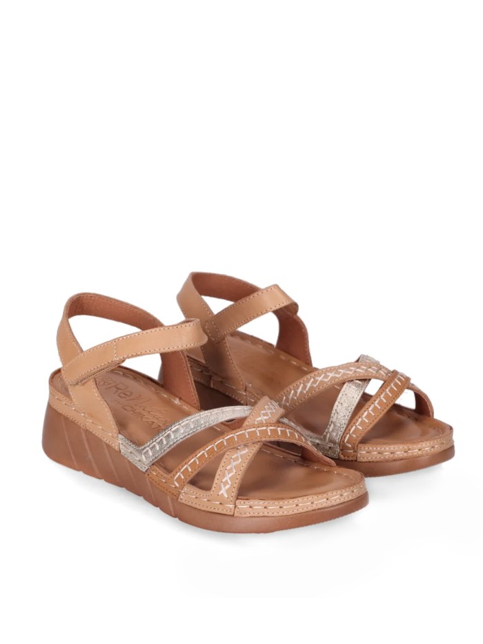 SANDALIAS CONFORT DE PIEL PARA MUJER CHIKA 10 RELAX 04 CAMEL