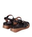 SANDALIAS DE PIEL CON CUÑA CONFORT PARA MUJER CHIKA 10 RELAX 04 NEGRO