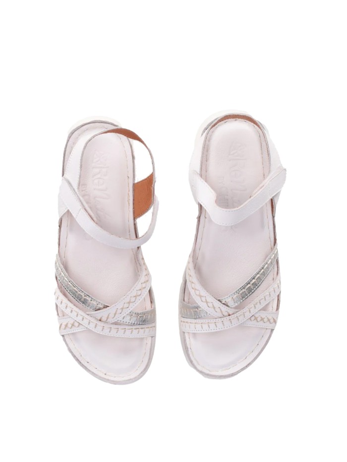 SANDALIAS CÓMODAS DE PIEL PARA MUJER CHIKA 10 RELAX 04 BLANCO