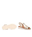 SANDALIAS DE PIEL CON HEBILLA PARA MUJER PIKOLINOS ROQUETAS W9B-0789CL ORO