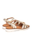 SANDALIAS DE PIEL CON HEBILLA PARA MUJER PIKOLINOS ROQUETAS W9B-0789CL ORO
