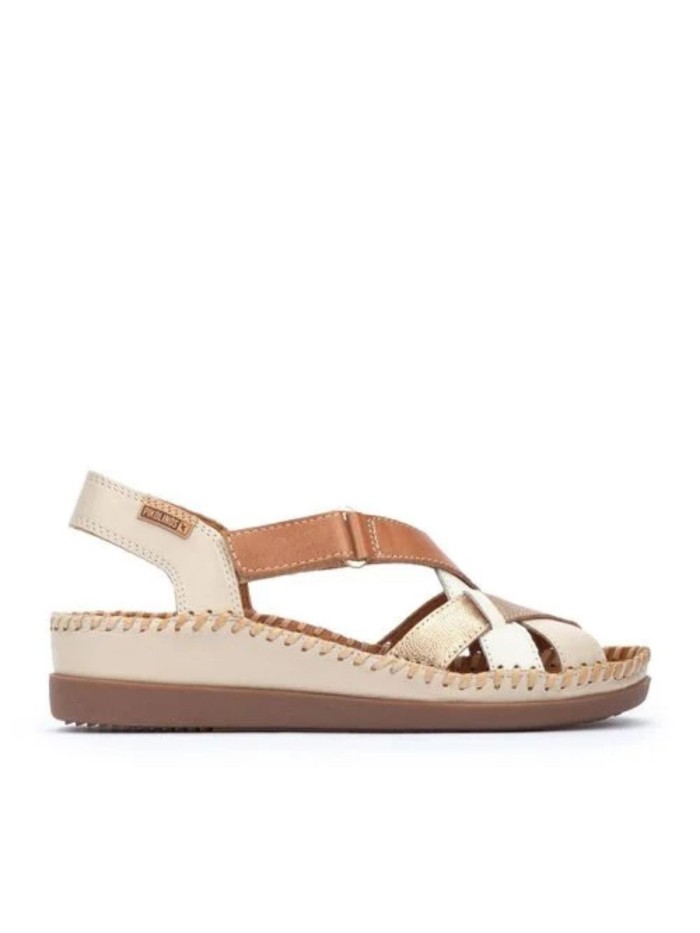 SANDALIA DE PIEL EXTRA CONFORT PARA MUJER PIKOLINOS CADAQUES W8K-0741C2 BEIGE