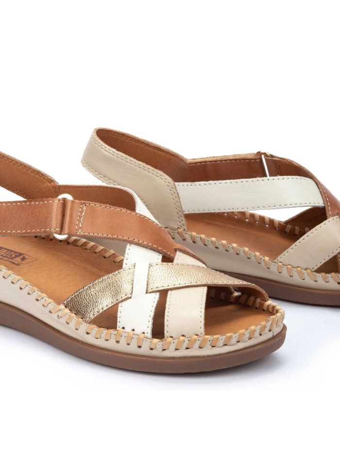 SANDALIA DE PIEL EXTRA CONFORT PARA MUJER PIKOLINOS CADAQUES W8K-0741C2 BEIGE