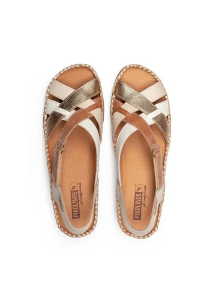 SANDALIA DE PIEL EXTRA CONFORT PARA MUJER PIKOLINOS CADAQUES W8K-0741C2 BEIGE