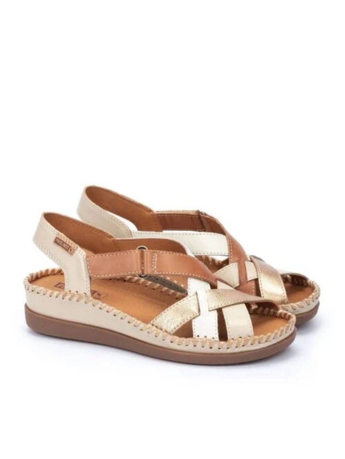 SANDALIA DE PIEL EXTRA CONFORT PARA MUJER PIKOLINOS CADAQUES W8K-0741C2 BEIGE