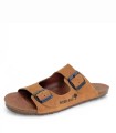 SANDALIAS PLANAS BAERFOOT DE DOBLE HEBILLA PARA MUJER INTERBIOS 1005 CAMEL
