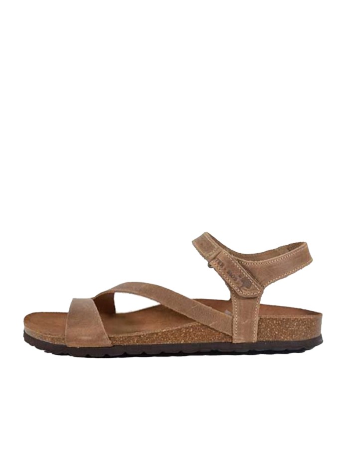 SANDALIA BAREFOOT DE PIEL PARA MUJER INTERBIOS 1004 BEIGE