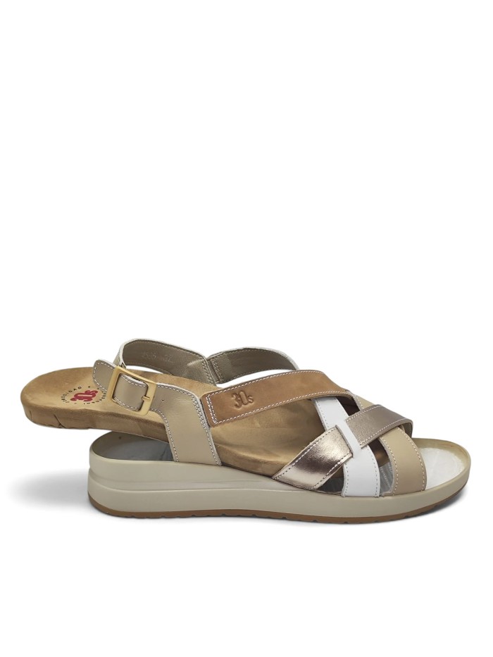 SANDALIAS DE PIEL CON PLANTILLA EXTRAIBLE PARA MUJER APLAUSO 4523 ORO