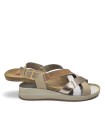 SANDALIAS DE PIEL CON PLANTILLA EXTRAIBLE PARA MUJER APLAUSO 4523 ORO