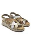 SANDALIAS DE PIEL CON PLANTILLA EXTRAIBLE PARA MUJER APLAUSO 4523 ORO
