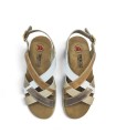 SANDALIAS DE PIEL CON PLANTILLA EXTRAIBLE PARA MUJER APLAUSO 4523 ORO
