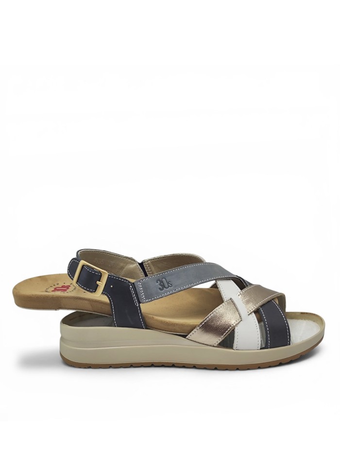 SANDALIAS DE PIEL CON PLANTILLA EXTRAIBLE PARA MUJER APLAUSO 4523 ORO