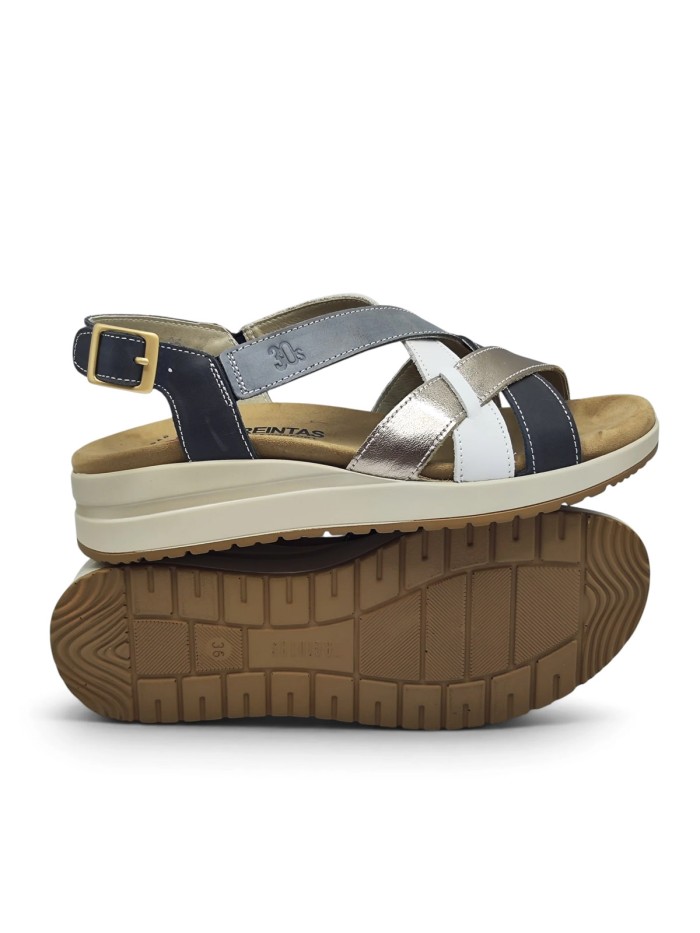 SANDALIAS DE PIEL CON PLANTILLA EXTRAIBLE PARA MUJER APLAUSO 4523 ORO