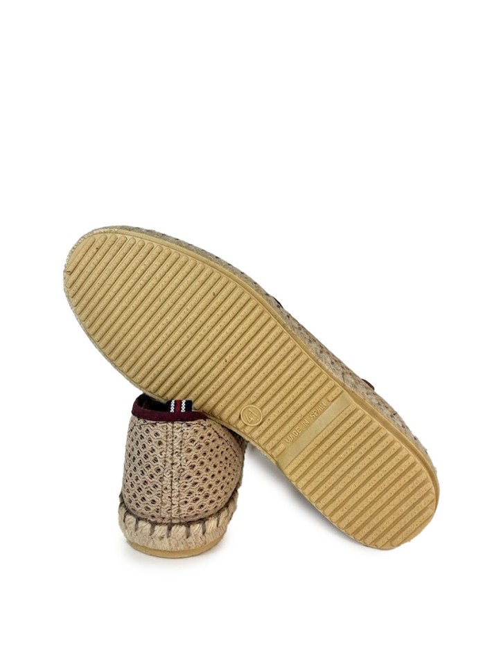ALPARGATAS PLANAS DE CABALLERO VERBENAS TOM REJILLA TAUPE/BURDEOS