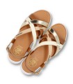 SANDALIA PLANA DE PIEL CON TIRAS CRUZADAS THE HAPPY MONKEY NALU 001 CUERO