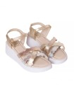 SANDALIAS ONFORT CON TIRAS ONDULADAS PARA MUJER THE HAPPY MONK BANUS 003 PLATINO