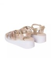 SANDALIAS ONFORT CON TIRAS ONDULADAS PARA MUJER THE HAPPY MONK BANUS 003 PLATINO