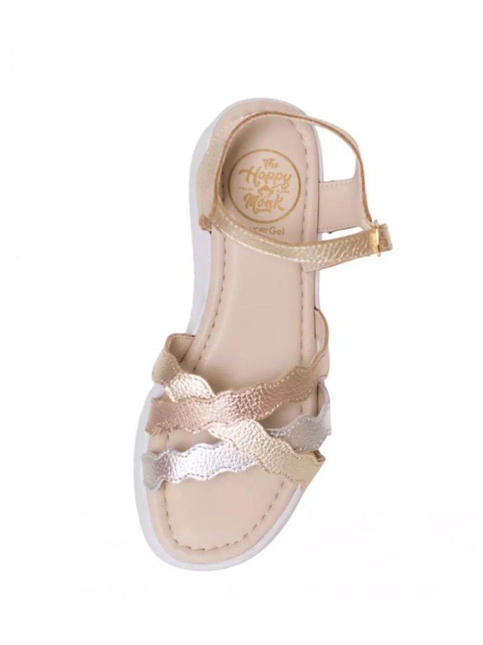 SANDALIAS ONFORT CON TIRAS ONDULADAS PARA MUJER THE HAPPY MONK BANUS 003 PLATINO
