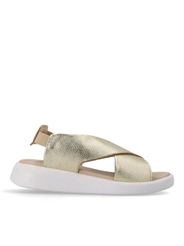 SANDALIAS DE PIEL CONFORT PARA MUJER THE HAPPY MONK COSTA 001  METAL PLATINO