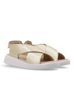 SANDALIAS DE PIEL CONFORT PARA MUJER THE HAPPY MONK COSTA 001  METAL PLATINO