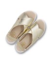 SANDALIAS DE PIEL CONFORT PARA MUJER THE HAPPY MONK COSTA 001  METAL PLATINO