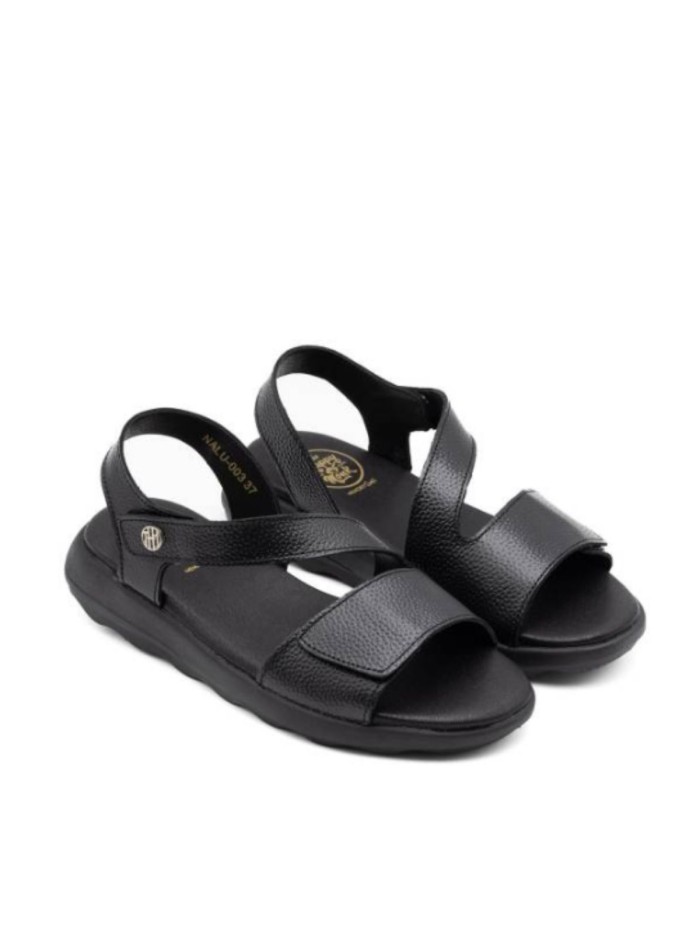 SANDALIA PLANA DE PIEL CONFORT THE HAPPY MONK NALU 003 NEGRO