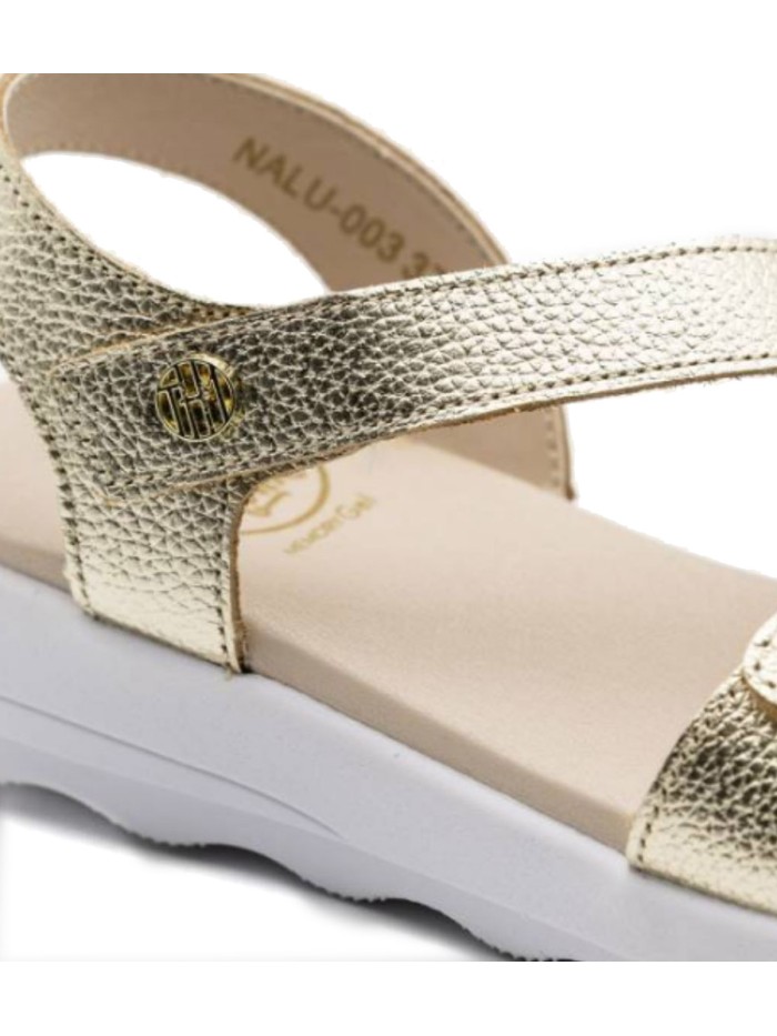 SANDALIA PLANA DE PIEL CONFORT PARA MUJER THE HAPPY MONK NALU 003 ORO