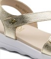 SANDALIA PLANA DE PIEL CONFORT PARA MUJER THE HAPPY MONK NALU 003 ORO