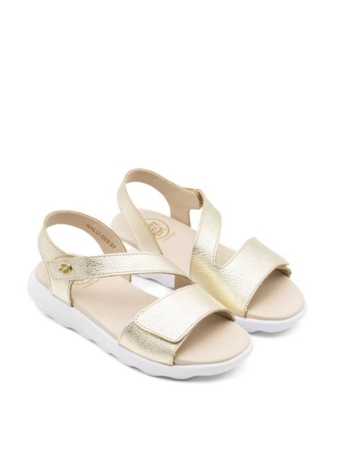 SANDALIA PLANA DE PIEL CONFORT PARA MUJER THE HAPPY MONK NALU 003 ORO