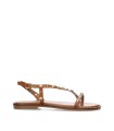 SANDALIAS DE TIRAS EN PIEL CON ABALORIOS KISSIA JOPA-1 CUERO