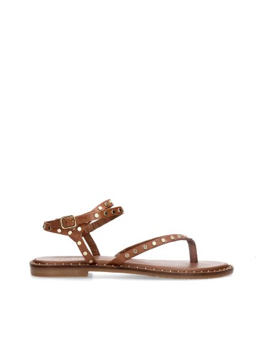 SANDALIAS DE PIEL PLANAS KISSIA JOPA-2 CUERO