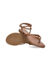 SANDALIAS DE PIEL PLANAS KISSIA JOPA-2 CUERO