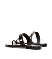 SANDALIAS PLANAS DE DEDO EN PIEL CON JOYA KISSIA JOPA-3 MARRÓN