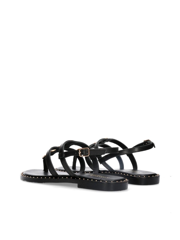 SANDALIAS CÓMODAS Y FEMENINAS CON ABALORIOS KISSIA JOPA 4 NEGRO
