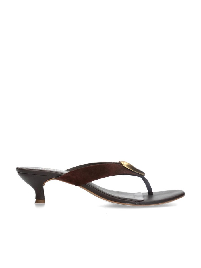SANDALIAS DE PIEL CON TACÓN MARRÓN KISSIA JOPA 12