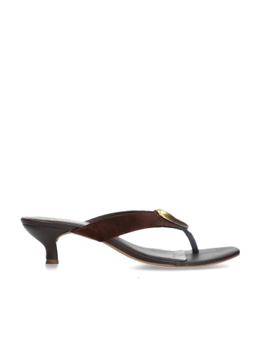 SANDALIAS DE PIEL CON TACÓN MARRÓN KISSIA JOPA 12