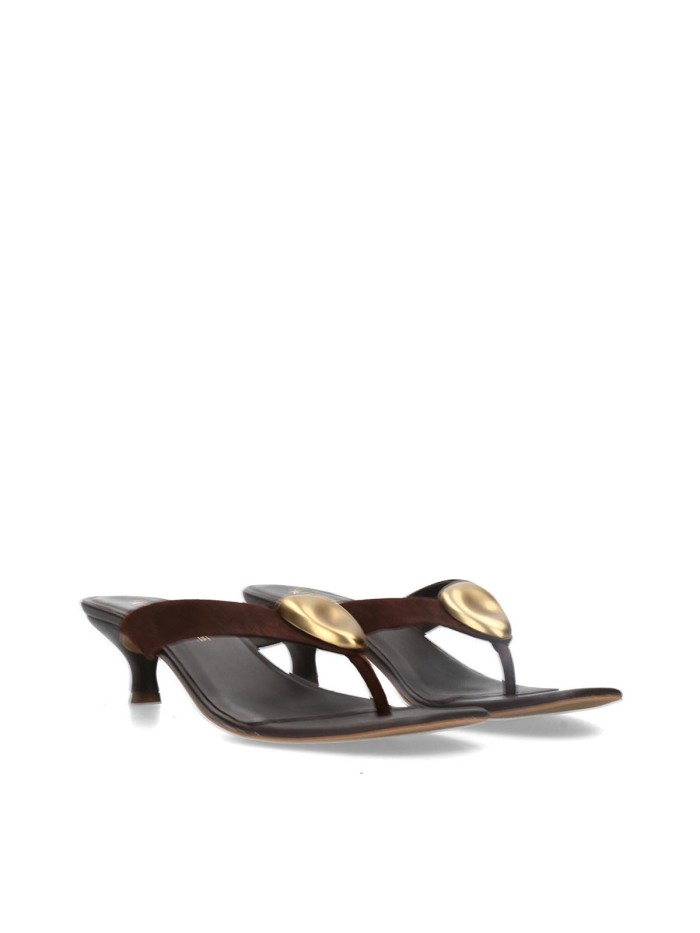 SANDALIAS DE PIEL CON TACÓN MARRÓN KISSIA JOPA 12