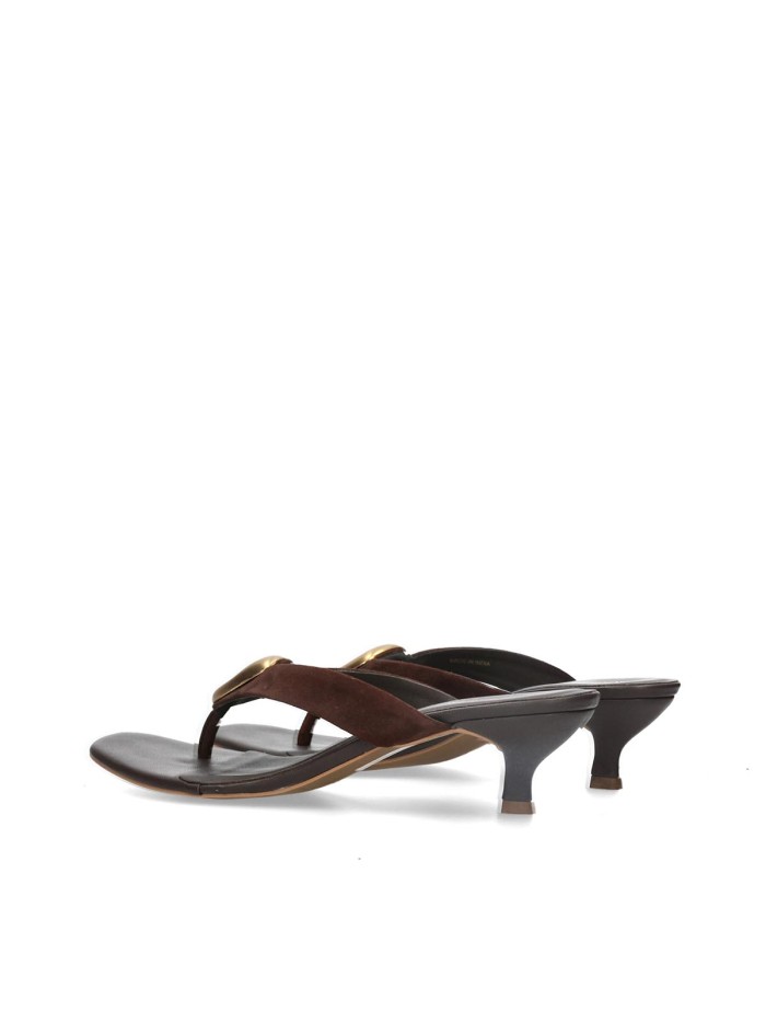 SANDALIAS DE PIEL CON TACÓN MARRÓN KISSIA JOPA 12