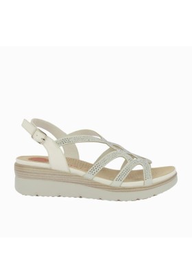 SANDALIAS CONFORT CON DETALLES BRILLANTES PARA MUJER DOCTOR CUTILLAS 31803 BEIGE
