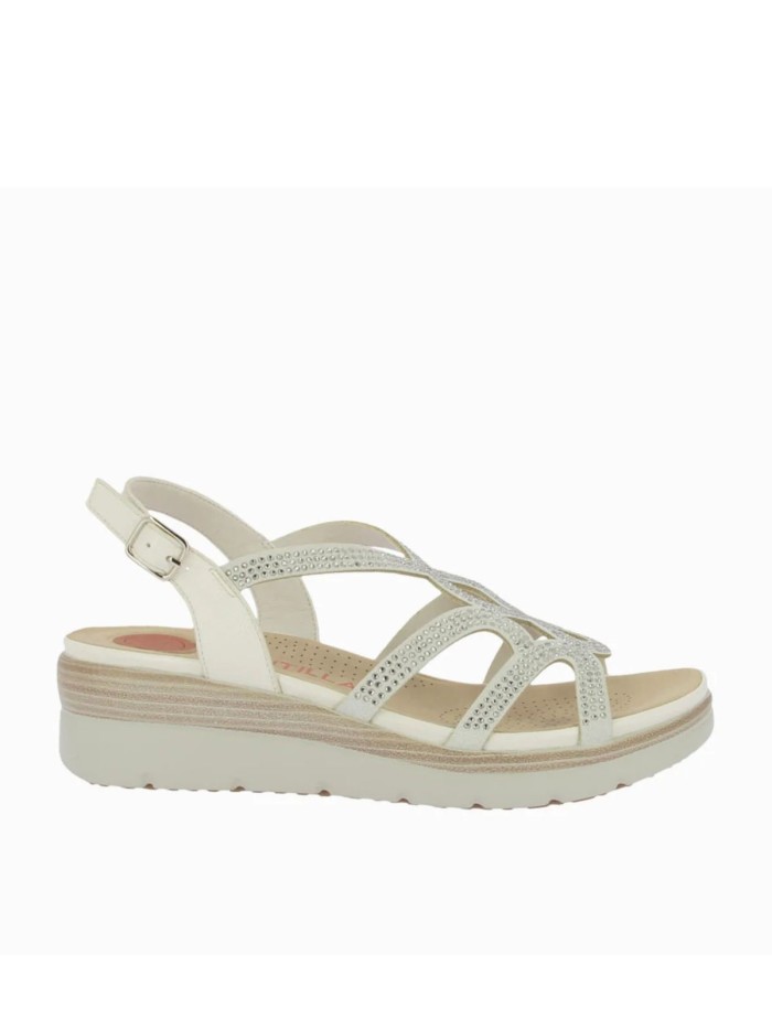 SANDALIAS CONFORT CON DETALLES BRILLANTES PARA MUJER DOCTOR CUTILLAS 31803 BEIGE