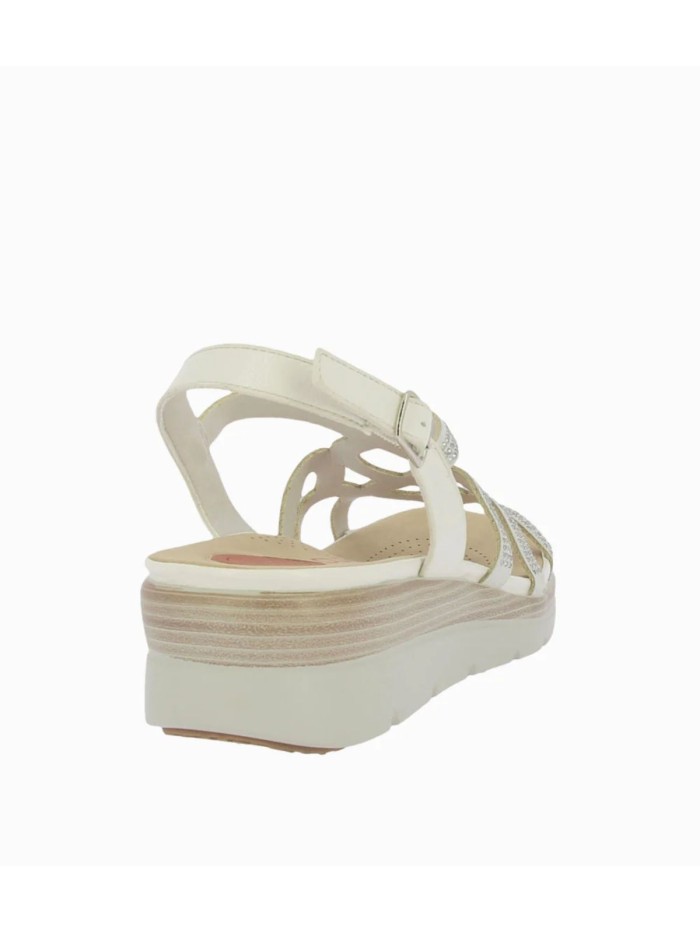SANDALIAS CONFORT CON DETALLES BRILLANTES PARA MUJER DOCTOR CUTILLAS 31803 BEIGE