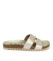 SANDALIAS PLANAS METALIZADAS Y PLANTA BIO APLAUSO 10C-SUKURU ORO