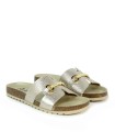 SANDALIAS PLANAS METALIZADAS Y PLANTA BIO APLAUSO 10C-SUKURU ORO