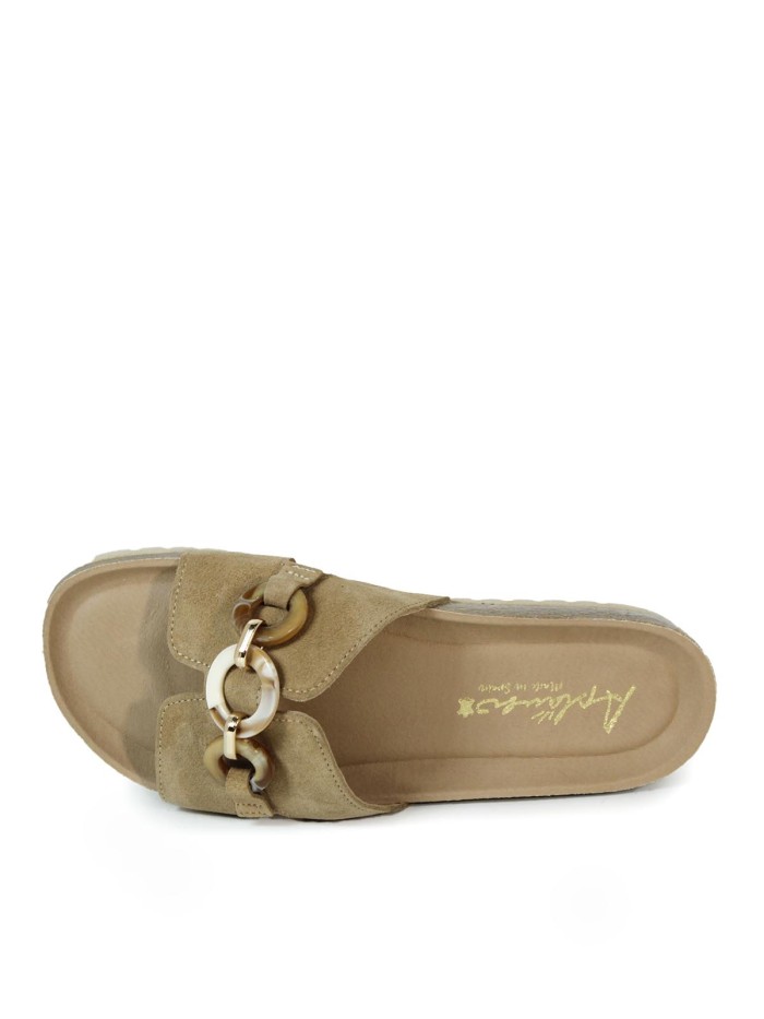 SANDALIAS DE PALA ANCHA CON PLANTA BIO APLAUSO 3C SUCURU BEIGE