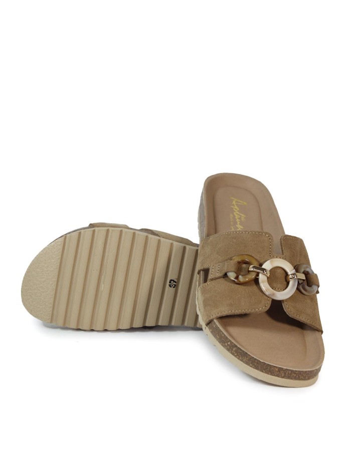 SANDALIAS DE PALA ANCHA CON PLANTA BIO APLAUSO 3C SUCURU BEIGE