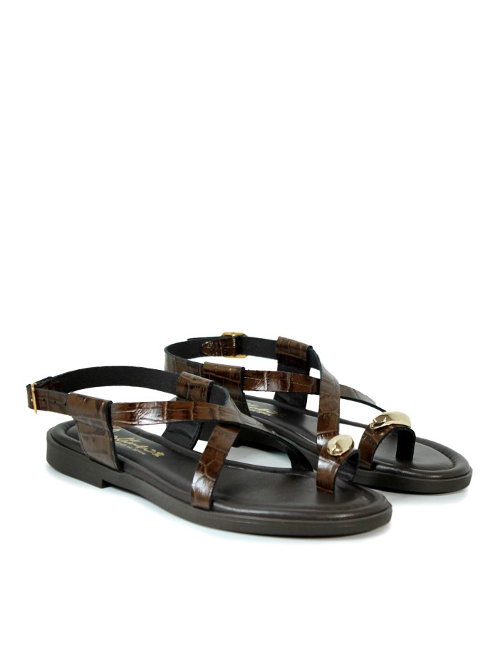 SANDALIAS DE PIEL CON PLANTA ACOLCHADA PARA MUJER APLAUSO 5-RAISA CUERO