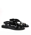 SANDALIAS DE PIEL CON DETALLE METÁLICO Y PLANTA ACOLCHADA APLAUSO 5-RAISA NEGRO