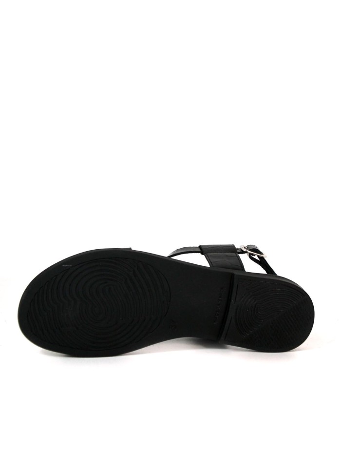 SANDALIAS DE PIEL CON DETALLE METÁLICO Y PLANTA ACOLCHADA APLAUSO 5-RAISA NEGRO