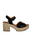 SANDALIAS DE TACÓN PLANTA DE GEL PARA MUJER APLAUSO BOMBI 3132 NEGRO