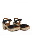 SANDALIAS DE TACÓN PLANTA DE GEL PARA MUJER APLAUSO BOMBI 3132 NEGRO